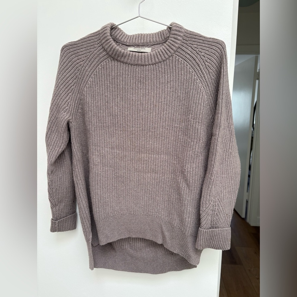 All Saints Women's Ribbed Knit Sweater - Gray